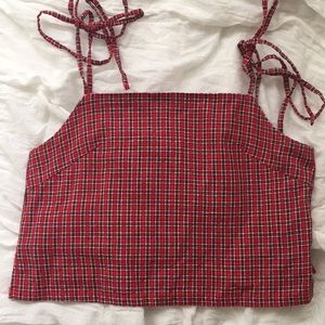 Brandy Melville Plaid Tie Crop Top